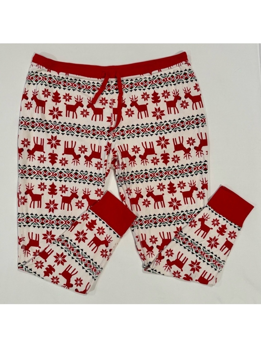 Hanna Andersson Long John Pajama Pants Women’s XXL Dear Deer Christmas Cotton